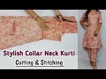 New Designer Coat Collar Kurti Cutting and Stitching/Treandy Co-ord Set Cutting /Cord set Cutting