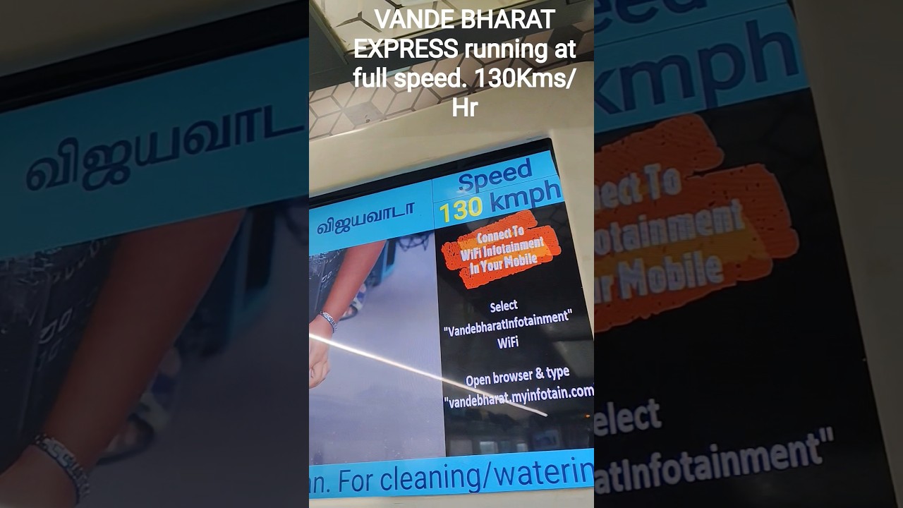 VANDE BHARAT EXPRESS running at full speed. 130Kms/Hr