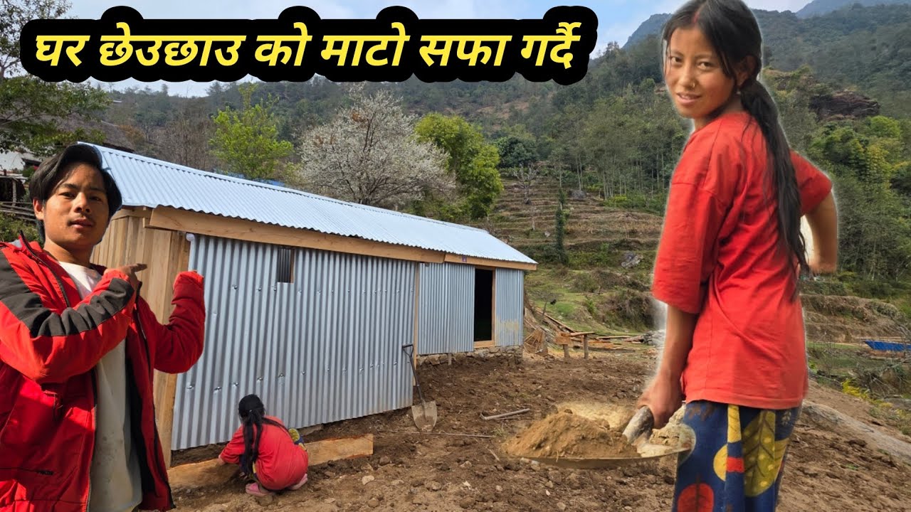 घर छेउछाउ को माटो सफा गर्दै पानी परेको परै दिन कै हिजो आज#myhome #villagelifestyle #villagelifestyle