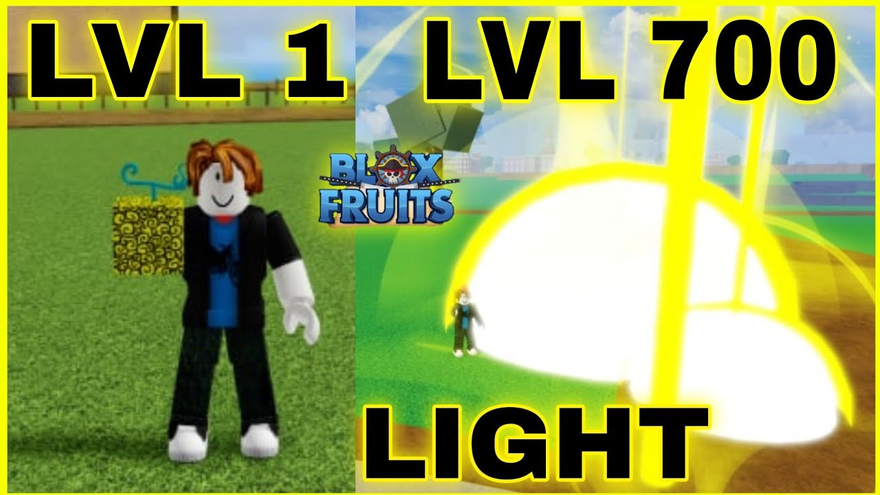 Noob Ivl 1 reach MAX LVL 1525 using LIGHT Fruit in BLOX FRUITS - BiliBili
