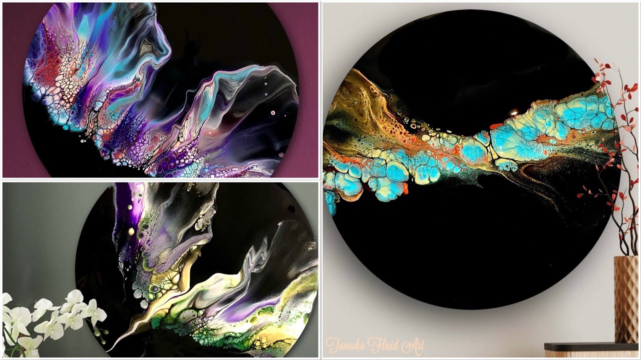 123)Fluid Art/Dutch pour with bloom recipe/Abstract Pouring