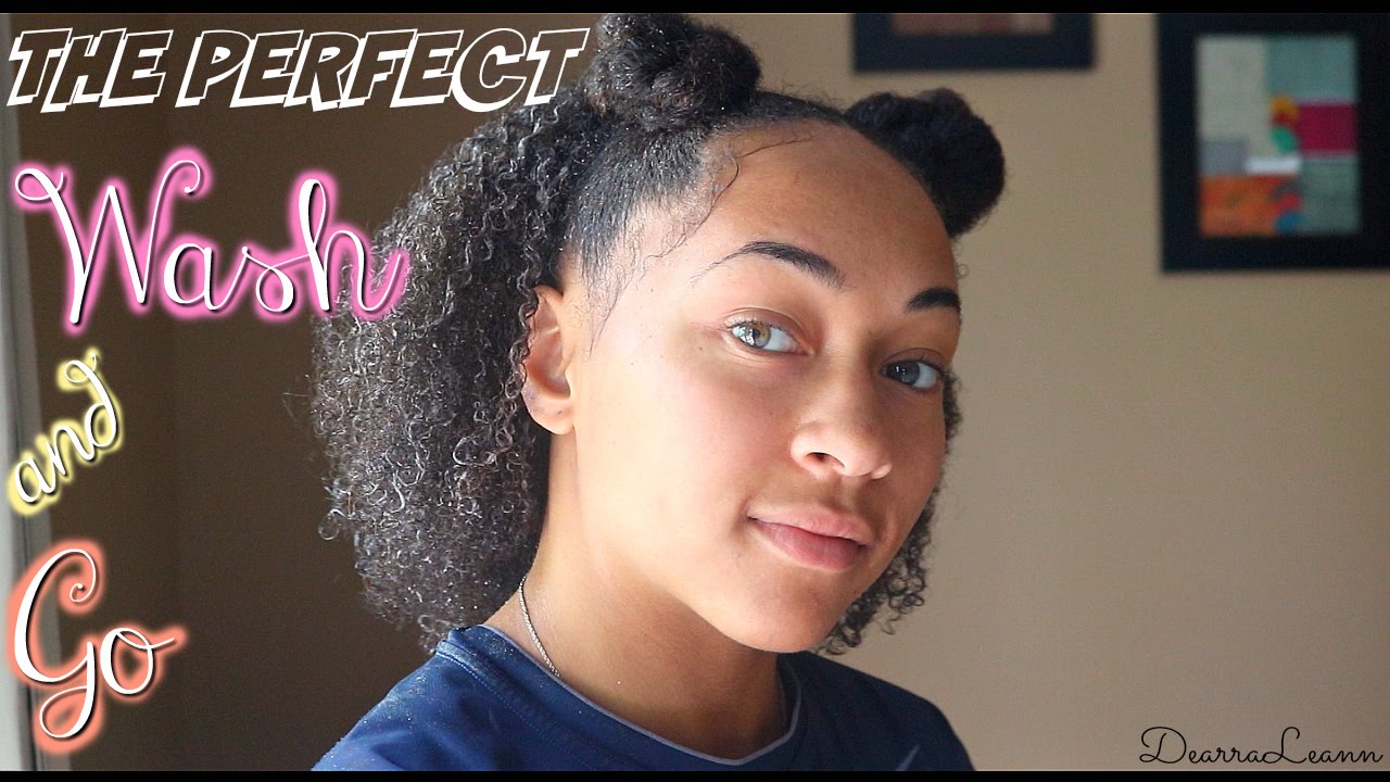 THE PERFECT Wash & Go + Double Buns | Natural Hair Tutorial ...