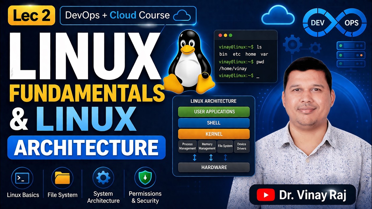 Lec 2: Linux Fundamentals & Linux Architecture - YouTube