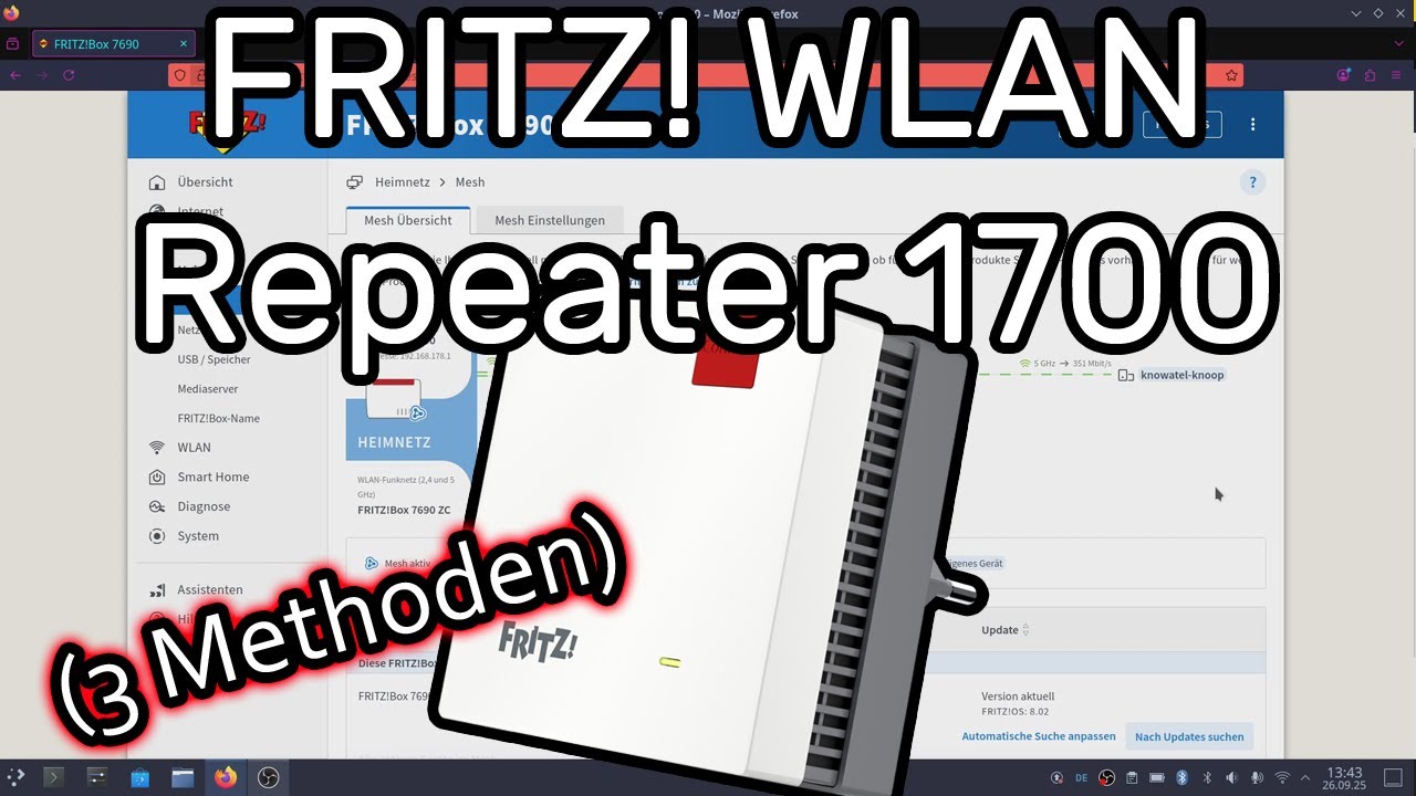 Fritz WLAN Repeater 1700 einrichten und mit Fritzbox verbinden (WPS, WLAN-Brücke, LAN-Brücke, Mesh)