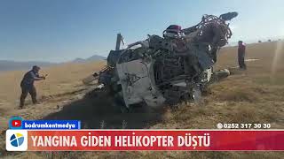 Yangina Gi̇den Heli̇kopter Düştü
