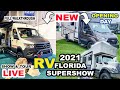 🔴 LIVE Florida RV SUPERSHOW 2021 -  RV TOUR EKKO, STORYTELLER OVERLAND + More (Finding our FIRST RV)
