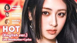 LE SSERAFIM - HOT (English ver.) (Line Distribution   Lyrics Karaoke) PATREON REQUESTED