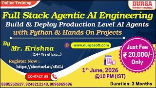 Full Stack Agentic AI Engineering Course Online Training @ DURGASOFT