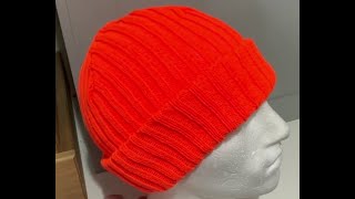 (Requested) 2x2 rib shaped crown beanie hat with a knitting machine