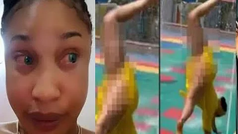 Actress Tonto Dikeh Cry as She reacts to backlash trailing footage of her controversial somersault