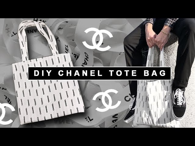 DIY CHANEL TOTE BAG MADE FROM REPURPOSED CHANEL RIBBON I UPCYCLED FASHION 