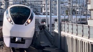【4K高画質】E657系ｶﾂK16編成が南千住駅1番線を通過するシーン（2023.2.9.10:37）