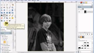 change a colour photo to a b&w or sepia photo using gimp