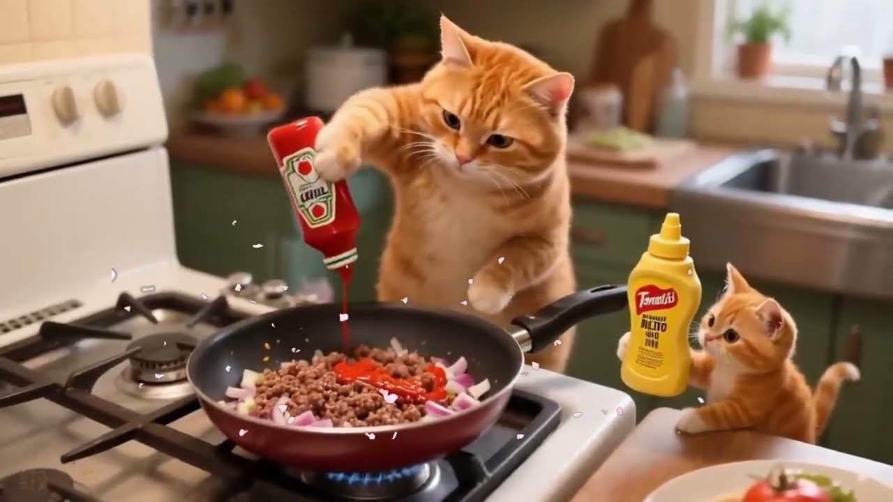 Mama Cat Works Hard at the Ramen Restaurant to Buy a Scooter for Ginger