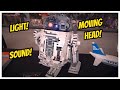 Lego-built STAR WARS R2D2 moving, sounding, lighting @ 2021 Stuttgart ComicCon