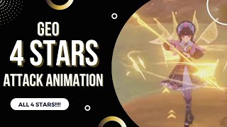 All Geo 4*Stars Characters // Element & Special Attack Animation // Genshin Impact