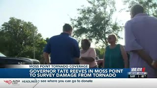 Governor Reeves visits Moss Point after tornado touches down