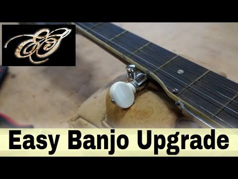 Upgrading a Cheap Banjo by Replacing a Fifth String Friction Peg with a Geared Peg