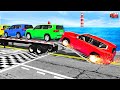 Heavy Cargo Truck vs Reversed Speed Bumps – Funny & Strange Physics Test – BeamNG Drive #4 💥