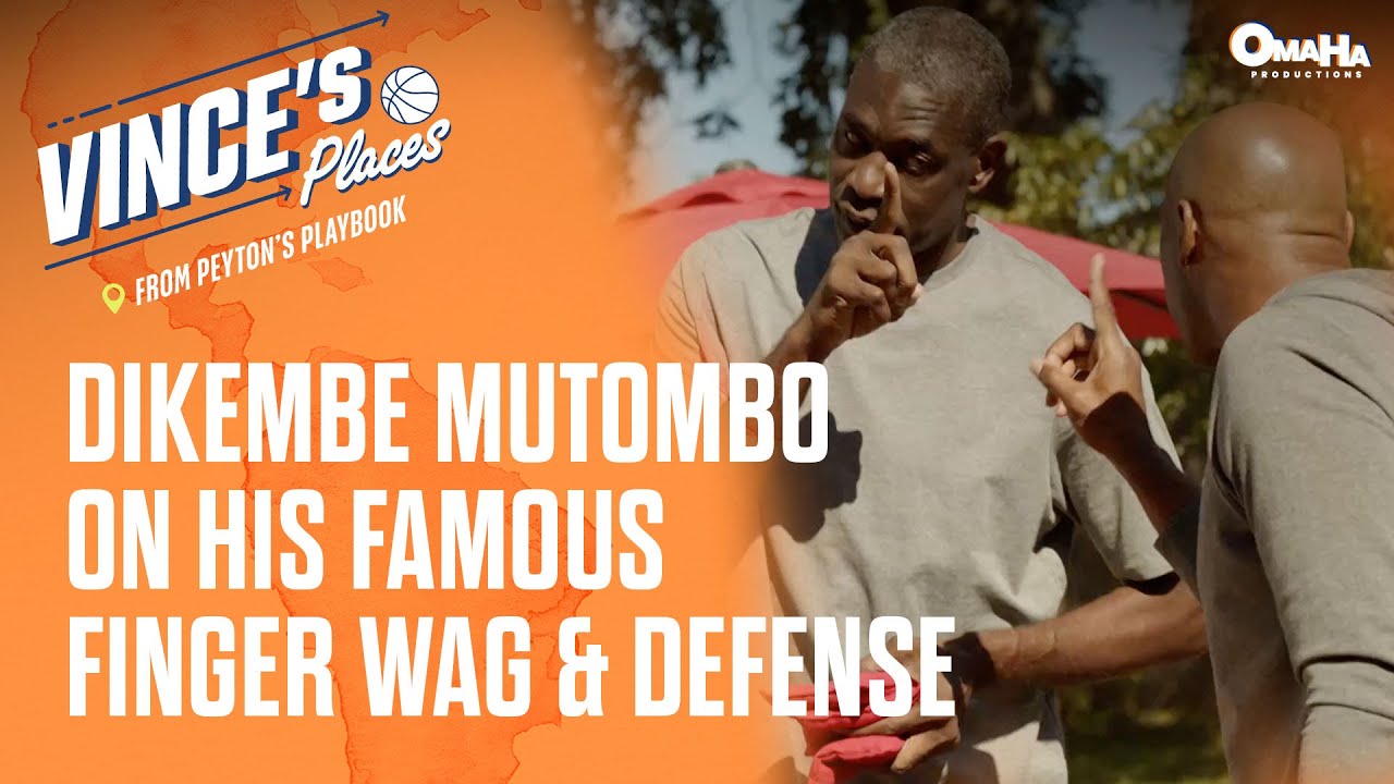 Dikembe Mutombo Atlanta Hawks Unsigned Finger Wave 8" x 10