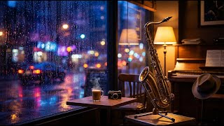 Peaceful Rain Jazz in a Cozy French Street Café 🌧️ Study &amp; Focus 🎷