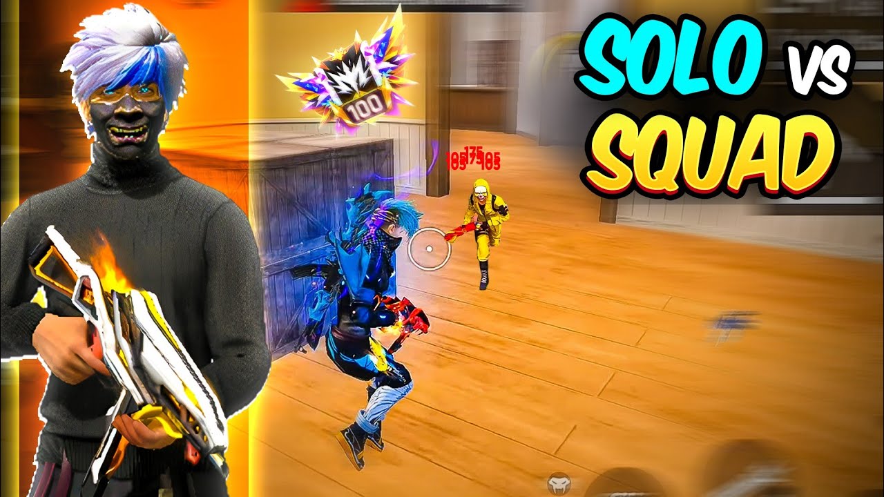 FreeFire 🔥 Solo Vs Squad Gameplay In Mobile ⚡ AK47 + M1014 ONLY ...