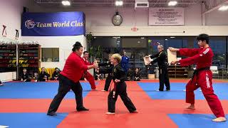Black Stripe Belt Testing- Board Breaking- Techniques: Palm Strike & Spinning Kick