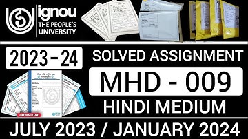 MHD 09 SOLVED ASSIGNMENT 2023-24 | MHD 9 SOLVED ASSIGNMENT 2024 IN HINDI | MHD 09 2023-24