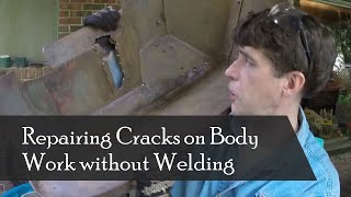 Crack repair for Body Work on a Classic Car or Jeep (WIllys CJ2a)