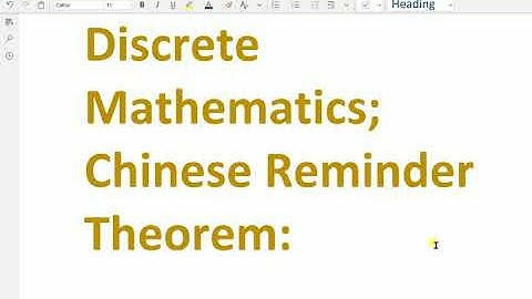 Discrete mathematics ; - ( Chinese remainder theorem ) - 114.