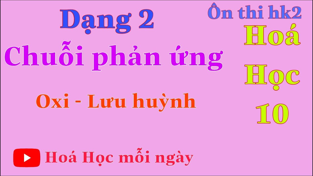 Chuỗi Phản Ứng Lưu Huỳnh |Ôn Thi HK2 Hóa 10|
