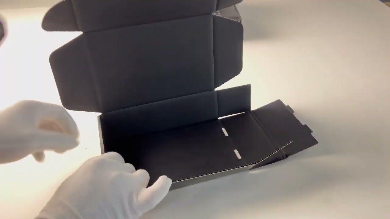 custom matte black mailer box for nail kit packaging