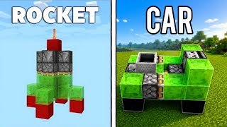 How To Make A Top 3 Vehicles Redstone Builds In Minecraft ( Rocket,Car) screenshot 2
