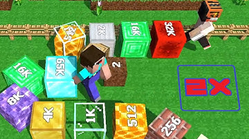 Minecraft 2048. Noob VS Huggy Wuggy. Cubes 2048.io Game