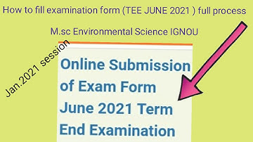 How to fill Examination Form | of M.sc Environmental Science |IGNOU |full process