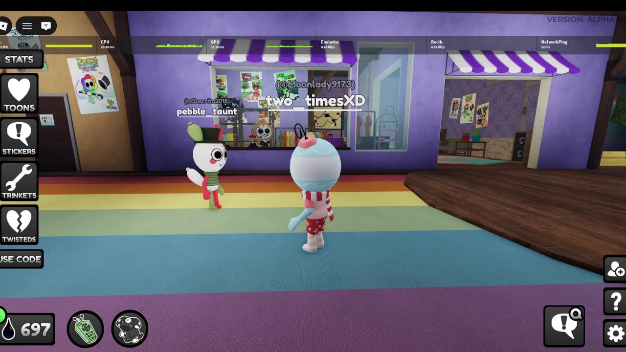 jugando la mini actualizacion de stickers :b