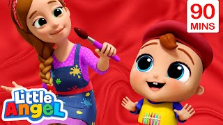 Color Mixing Magic + More | Little Angel Color Songs \& Nursery Rhymes | Learn Colors \& Shapes