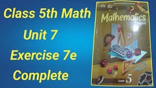 Class 5 Math Chapter 7 Ex 7e | Class 5 Math Ex 7e | Geometry | PTB 