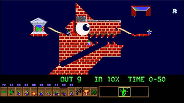 Lemmings Custom - A DINOSAUR BLOCKS THE WAY!