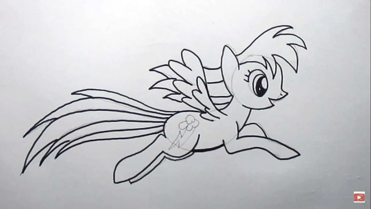 Cara Menggambar Rainbow Dash From My Little Pony How To Draw