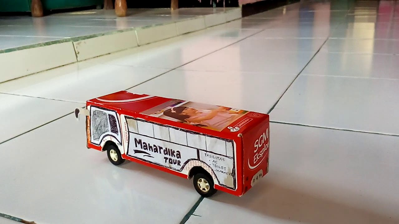 Pola Miniatur Bus Dari Kardus