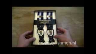 Albert Thurston Bretels Donkerblauw Met Witte Streep