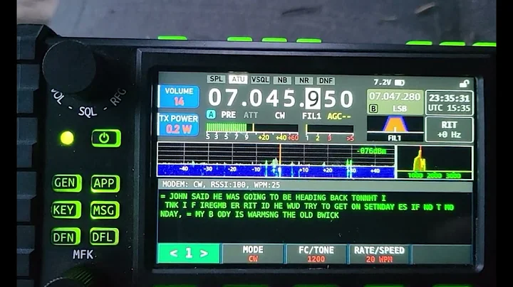 CW Decode working on Xiegu x6100 01/07/2023 1.16 firmware