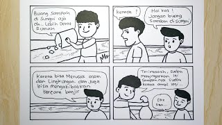 Cara menggambar komik tentang kebersihan