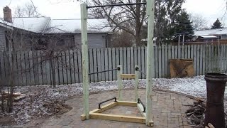 By using pressure treated lumber and 1" diameter black pipe you can build a simple backyard bodyweight gym. This cost me about 