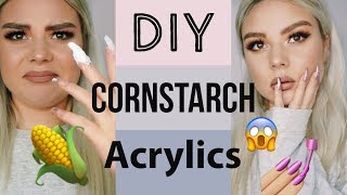 DIY FAKE CORNSTARCH NAILS | New beauty trend? | Lucy Hawkins