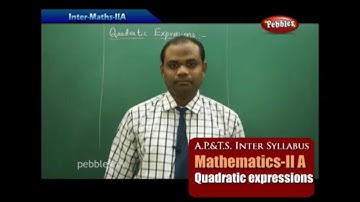 AP & TS Syllabus | Intermediate II Year-Maths-IIA | Quadratic Expressions | Live Video