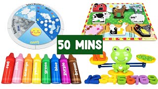 Best Toddler Learning Video | Learn Colors, Farm Animals, Numbers, Weather | Educational Compilation