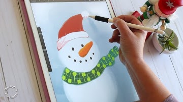 Watercolor Snowman Christmas Card | Beginners Illustration Tutorial in Procreate