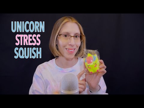 ASMR | Unicorn Stress Ball - squishing, water sounds, picking